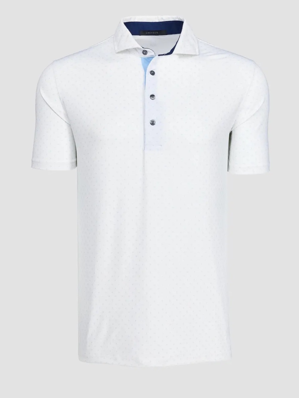 Greyson Icon Polka Dot Polo Shirt Arctic White Golf Performance Size M